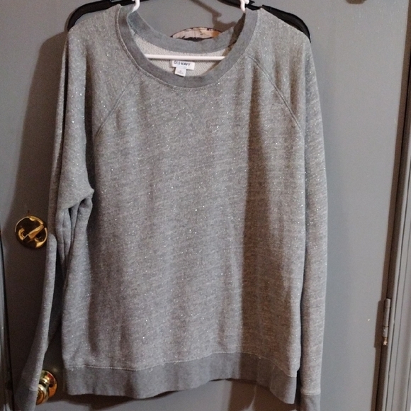 Old Navy Tops - Old Navy Vibrant And Fun Gray Sparkle Sweatshirt